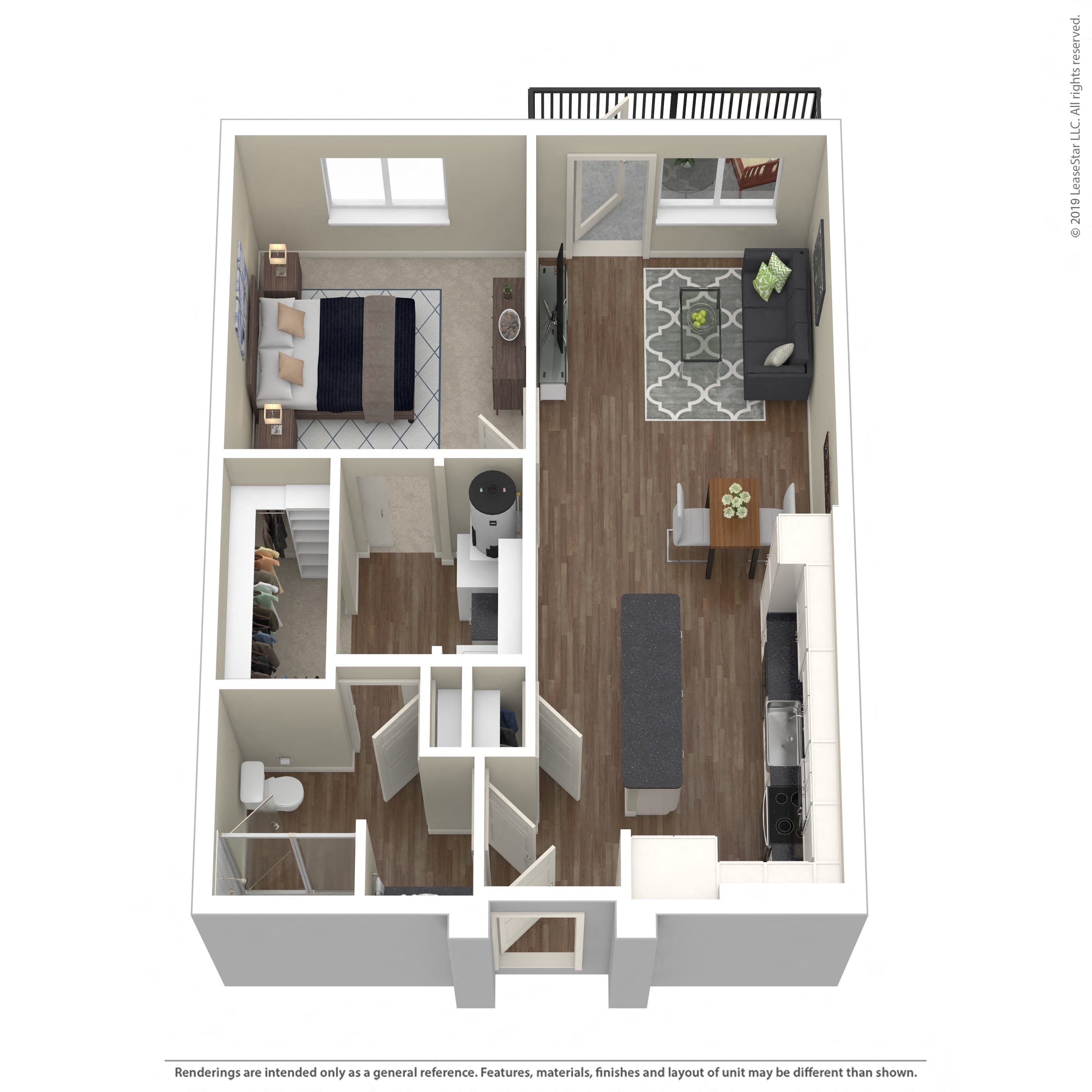 Floor plan layout diagram for 1B